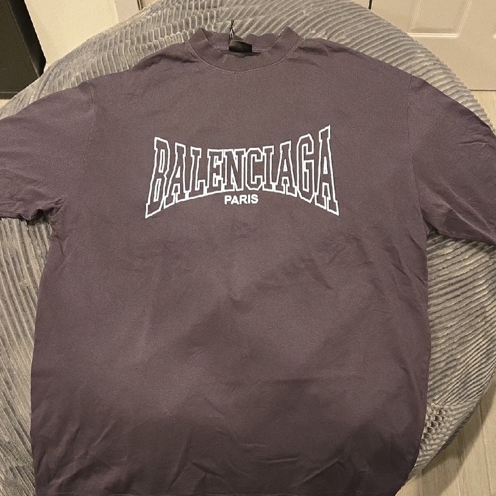 Balenciaga Black Tee with White Logo